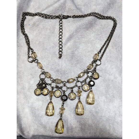 Vintage Fantasy Champagne Gemmed Chandelier Necklace - Picture 7 of 7